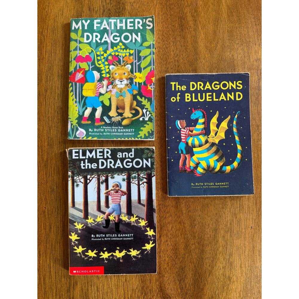 Vintage My Father's Dragon Trilogy Ruth Stiles Gannett Scholastic 3 Book Set